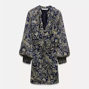 Zara Paisley Print Mini Dress